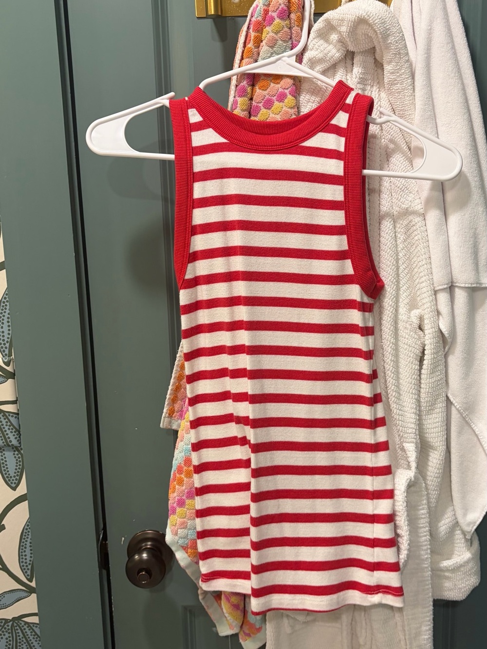 a new day Red & White Striped Tank Top